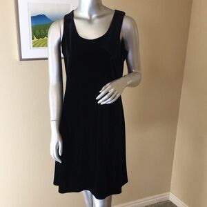 Vintage CASSINI Solid Black Velvet Dress